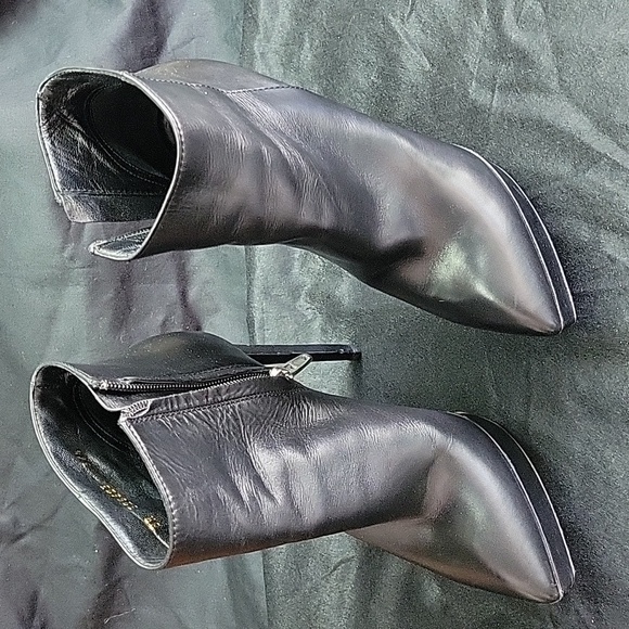 YSL LEATHER STILETTO BOOTS - Picture 1 of 8